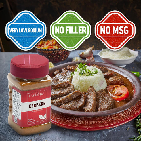 Eastanbul Berbere Spice Blend, 5.3oz Berbere Spice Ethiopian Authentic Mix, Berbere Seasoning Medley, AKA Berberre Spice, Barbere, For Exotic Ethi...